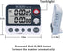FCXJTU Digital Dual Kitchen Timer: Large Display, Adjustable Volume Alarm, Stopwatch, Magnetic Back (White)