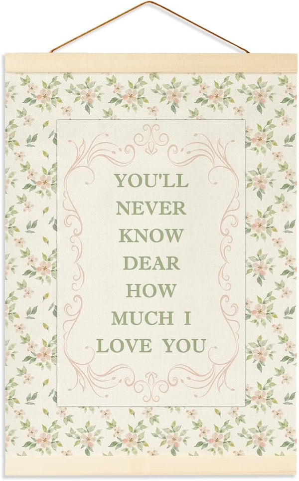 Fisahat Pink Vintage Wildflower Nursery Decor Banner For Girls, Baby Girl Room Decor,