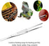 4 PCS Kitchen Food Tweezers, LEEFONE Stainless Steel Tongs with Precision Serrated Tips for BBQ Grilling Cooking