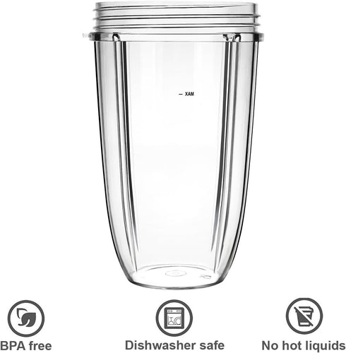 Replacement Cups for Nutribullet, 24oz Blender Cups Compatible with NutriBullet 600w and 900w Blender