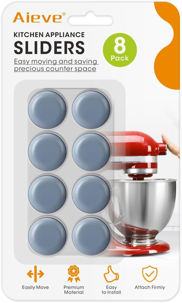 Aieve Appliance Sliders | 8 Pcs Small Appliance Slider for Countertop, Self Adhesive Caster Wheels for Kitchen Gadgets
