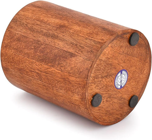 Natural Mango Wood Cooking Utensil Holder for Countertop, Spoons and Cooking Tools, 5" x 5" x 6"