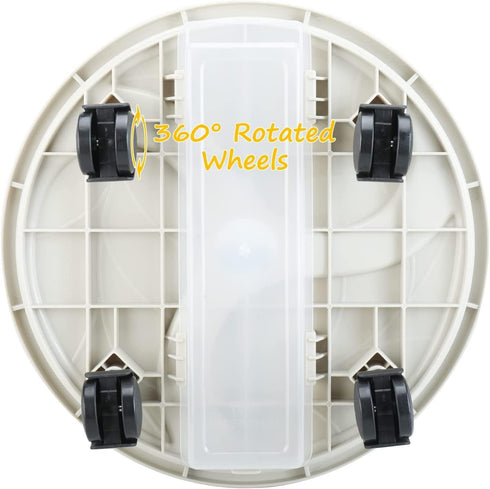 10 Inch 10.4" 110 Lbs, 2 Pack Plant Caddy with Wheels & Water Container, Round Plant Tray with Water Drawer, Rolling