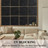 Mikomer 100% Total Blackout Window Film - Light Blocking Privacy Glass Door Film with Etched Flowers, 17.5In. by 78.7In.