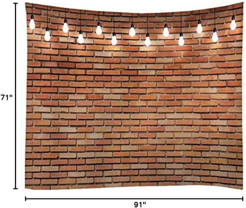 91 71 inches WODEJIA Red Brick Wall Print Fabric Tapestry Decorative Wall Art Tablecloth Bedspread Picnic Blanket Beach