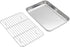 Baking Sheet with Rack Set, Stainless Steel Cookie Sheet and Cooling Rack, 9.5 Inch X 7 Inch X 1 Inch by Aspire