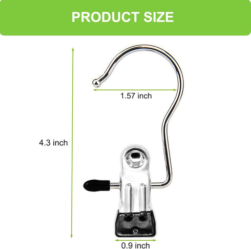 Boot Hangers Clips - 16 Pack Heavy Duty Laundry Hooks for Closet Organizer, Travel Pants Socks Handbags