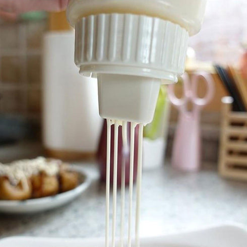 GARASANI 5 (12oz 350ml) Hole Sauce Squeeze Bottle Ketchup Mayonnaise Dispenser with Leak Proof Clear Cover Cap