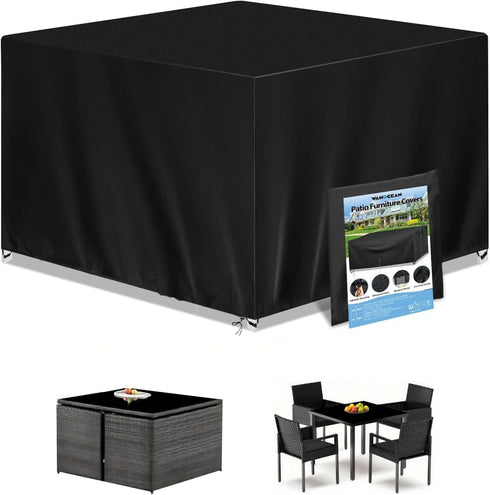 Wanocean Patio Furniture Covers Waterproof, 55x55 Outdoor Furniture Cover with Storage Bag,