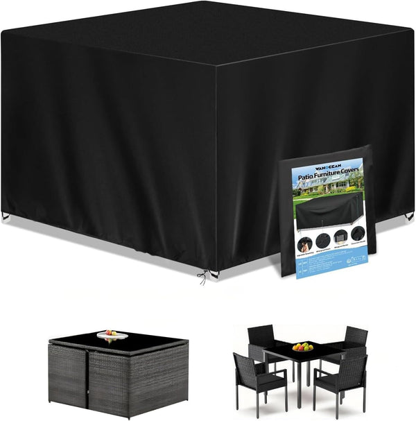 Wanocean Patio Furniture Covers Waterproof, 55x55 Outdoor Furniture Cover with Storage Bag,