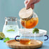 IwaiLoft Glass Teapot with Removable Stainless Steel Filter Lid Stovetop & Microwave Safe Borosilicate Glass Kettle for Loose Leaf, Blooming Tea And Coffee Sharing (15OZ) by IwaiLoft