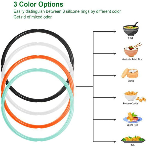 STYDDI 4 Pack Silicone Sealing Ring for Instant Pot, Replacement Seal Gasket for 6 Quart Models, Fits Duo, Lux, Duo