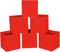 Foldable Storage Cubes Bins, 11 Inch Cloth Storage Cube Fabric Box Organizer Baskets with Dual Handles, Set of 6 (Red)