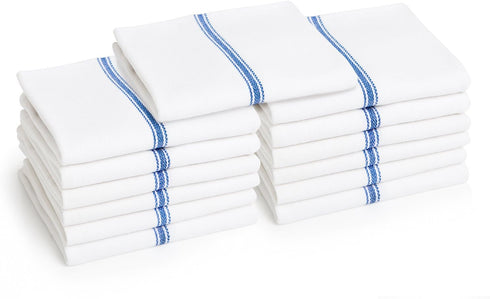 Liliane Collection 13 Blue Kitchen Dish Towels - 27" x 14" 2-ply Commercial Grade