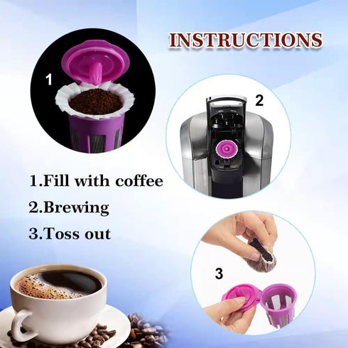 Disposable Paper Coffee Filters 600 Count with 4 Pack Reusable K Cups, Compatible with Keurig Coffee Maker
