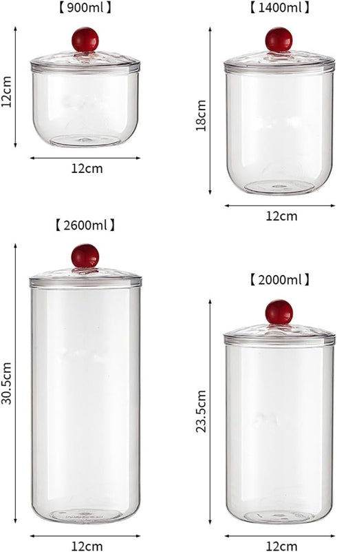 Clear Plastic Candy Jar with Lid for Office Desk, Cookie Storage Jar for Kitchen Counter, Apothecary Jar for Cotton