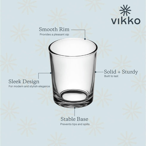 Vikko 5 Ounce Small Juice Glasses, Heavy Base Glassware, Set of 12 Clear Tumblers for Drinking