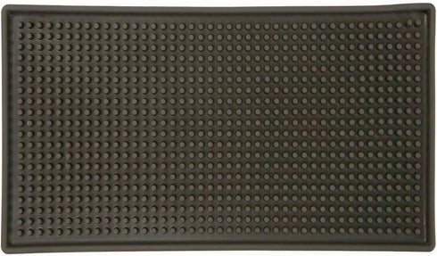 Small Bar Mat, 6" x 12" PVC Black Coffee Mat for Home Bar Essentials, Spill Mat for Kitchen Countertop, 1 PCS