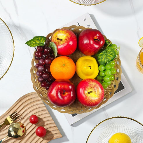 8 Set Artificial Fake Fruit, Pcs Faux Fruit Centerpieces Dining Table Decorative, Lifelike Fruits Contain Fake Apple
