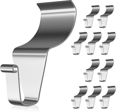 Vinyl Siding Hooks, Heavy-Duty Stainless Steel Hangers, Low Profile Siding Clips for Hanging Wreaths (Silver, 10 Pack)