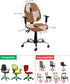 Vintage Leather Office Chair Covers, 2 Piece Abstract Cowhide Plaid Stretch Covers, Washable Chair Seat Protector
