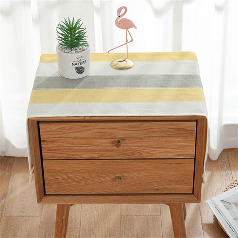 15.7 35.4 inches) Simple Bedside Table Tassel Cover Cloth, Suitable for Bedside Table TV Microwave Washing Machine
