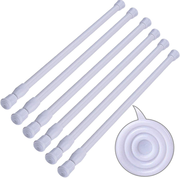 SIQUK 6 Pack Cupboard Bars, Adjustable Spring Tension Rods for DIY Projects, 12 to 20 Inches