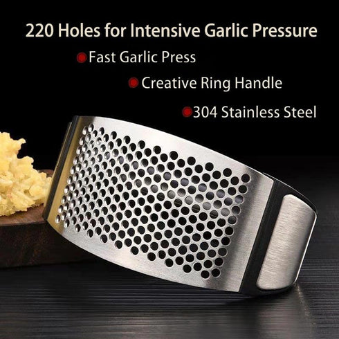 Dybepocih Set,3-in-1 Garlic Press Rocker,New Stainless Steel Garlic Mincer Garlic Crusher Garlic Crusher,Peeler