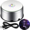 Mudder 7 LED Rotating Display Stand Light, Colorful Crystal Base Cup Turner Platform, 360 Degree Spinner