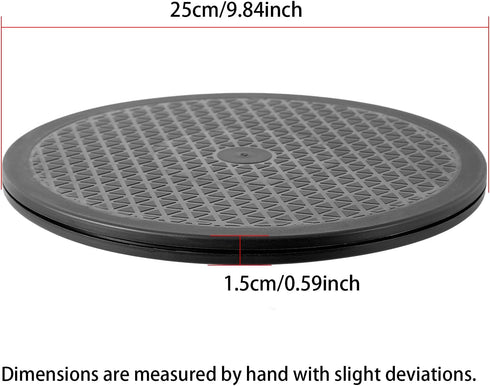 HNMZDS 10 Inch (360 Lazy Susan Turntable Organizer, Eichzer Premium Heavy Duty Black Rotating Swivel Stand with Steel