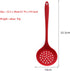 Silicone Skimmer Spoon Set 2, Non-Stick Cooking Slotted Colander Spoon Skimmer Strainer, Kitchen Sink Ladle Strainer Silicone Filter Spoon with Long Handle,Red and Black 32.5X10CM by W WBLD