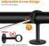 TOKPLNU Ceiling Curtain Rod Brackets, Heavy Duty Stainless Steel Holders, 3 Pack Black Rod Bracket Support