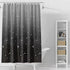 72 x 72 Black Star Shower Curtain Liner, Plastic Waterproof Lightweight Shower Liner with Grommet Holes & 3 Magnetic