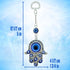 LUCKBOOSTIUM Hamsa Hand Amulet Pendant - Blue, White & Black Evil Eye Car Hanging Ornament
