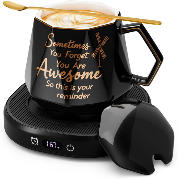You're Awesome Coffee Mug Warmer Set, Smart Electric Coffee Cup Warmer for