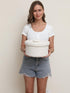 Cottonphant Set of 3 Stylish Round Woven Baskets with Lids - Elegant Storage Solution for Home Decor, Off White