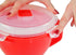 Home-X Microwave Soup Mugs with Lid - Set of 2, 32oz Capacity, BPA Free, Dishwasher Safe, Red