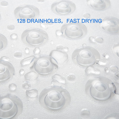 AmazerBath Bath Tub Mat - Medium Size Non-Slip Shower Mats with Suction Cups, Machine Washable