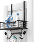 Ironing Board Holder Wall Mount, Laundry Room Organization with Large Storage Basket and Removable Hooks
