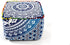 18X18X14 inches, CRAFT KALA Indian Square Patchwork Traditional Pouf Cover Indian Living Room Poufs Cover Decorative