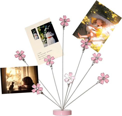 8-Branch Family Tree Picture Frame Holder, Card Photo Clips Holder for Memo Notes and Christmas Displays