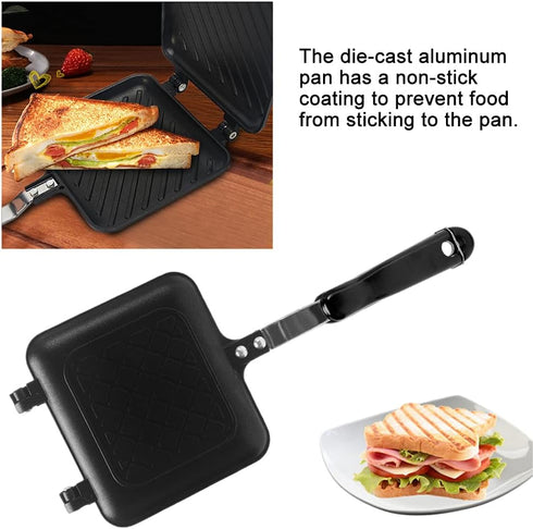 GEZICHTA Mini Waffle Maker, Grilled Sandwich Panini Maker, Nonstick Double Sided Frying Pan for Home Kitchen