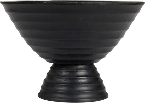 Creative Co-Op Boho Wood Pedestal Serving Bowl, Black Finish by Creative Co-Op