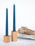 CANDWAX 8 inch Dark Blue Tapered Candles - Set of 12 Dripless Dinner Candles