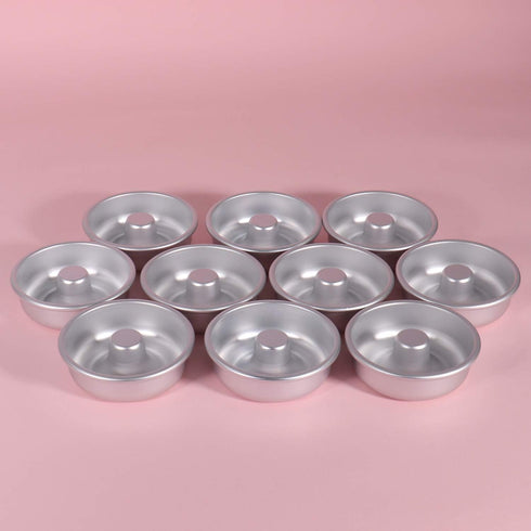 10PCS Non-Stick Individual Donut Pan for Baking, Sturdy Anodized Aluminum Alloy, DIY Doughnut Cake Mould Bakery Tools