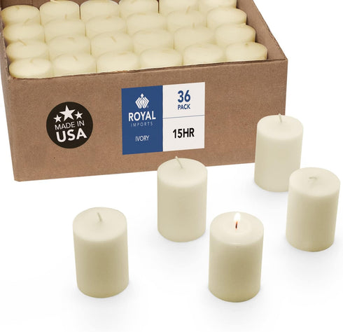 Royal Imports Unscented Wax Votive Candle for Wedding, Birthday, Party, Spa, Holiday & Home Decoration (36, Ivory)
