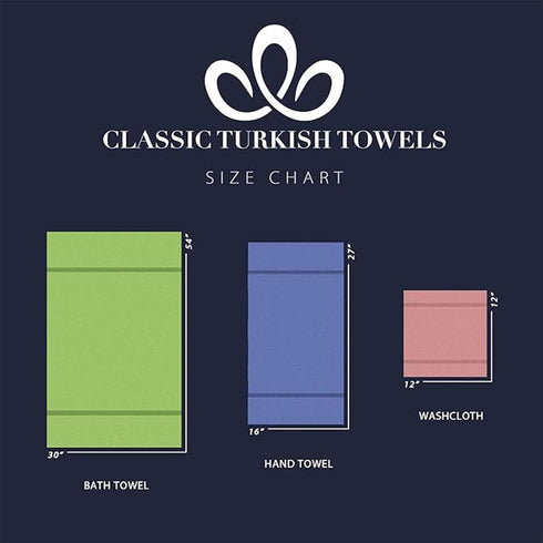 4 Set, 100% 30"x54" Classic Turkish Towels CTT - Premium Piece Bath Towel Made with Turkish Cotton, Quick Drying