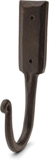 Kings County Tools Hand-Forged Iron Wall Hook - Large Size 6-1/2”, Rustic Look, Elegant Tapered Curl