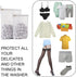 TENRAI Delicates Laundry Bags, Fine Mesh Wash Bag for Underwear, Lingerie, Bra, Pantyhose, Socks (White)