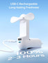 JISULIFE Handheld Mini Fan, 3 IN 1 USB Rechargeable Portable Fan with Power Bank, Flashlight, White